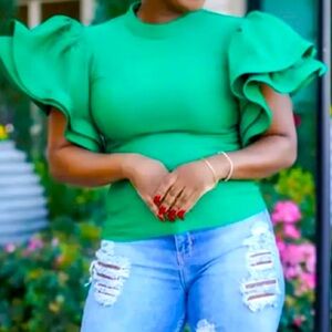 Ruffle Sleeve Boutique Top